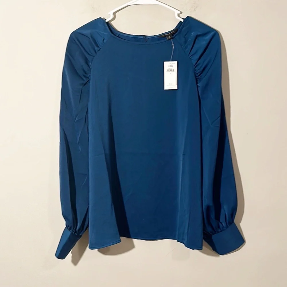 NWT Banana Republic Teal Long Sleeved Luxury blouse top women size small